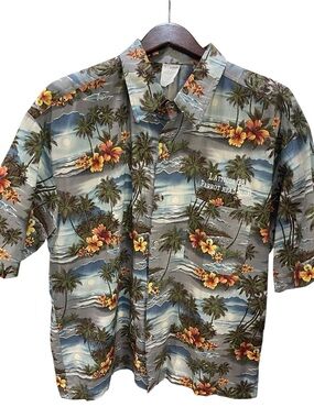 Parrot Head Club Vintage Hawaiian Shirt SZ L  Jimmy Buffett Tropical Print